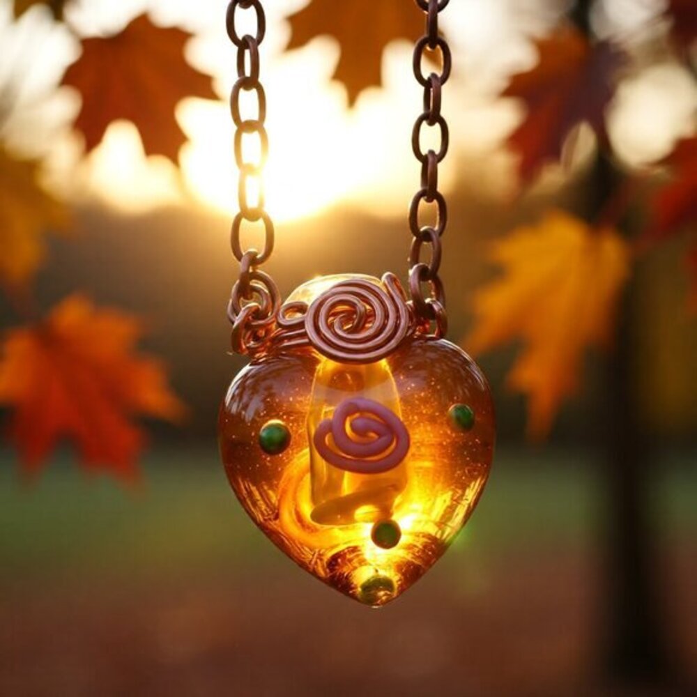 Happy Heart Bottle Necklace - Wish Bottle - Spell Bottle - Cremains Ashes Hair